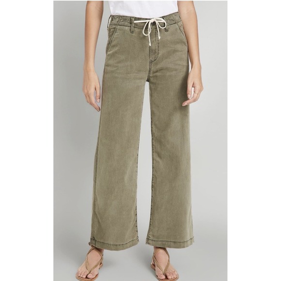 PAIGE Pants - PAIGE Carly 27 Wide Leg Weekender Pant Vintage Ivy Green High Rise Utility Cargo